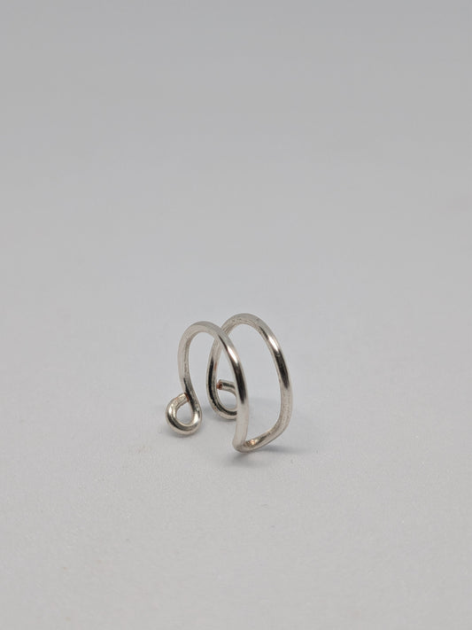 Earcuff 'TWO' in Silber
