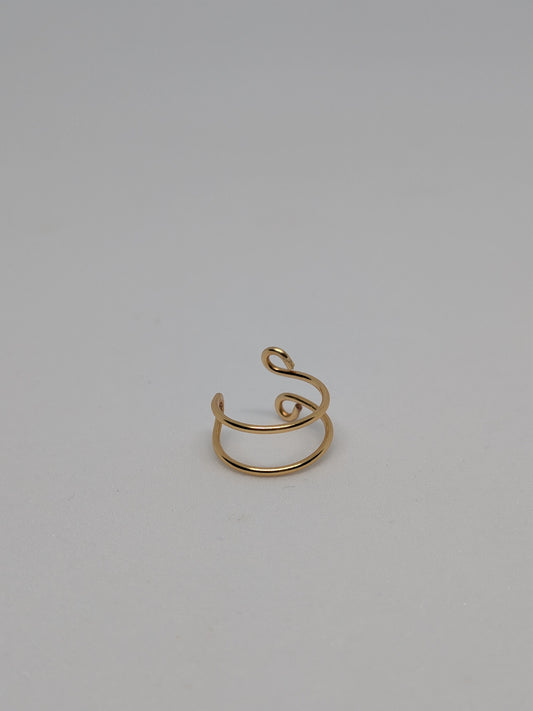 Earcuff 'TWO' in gold