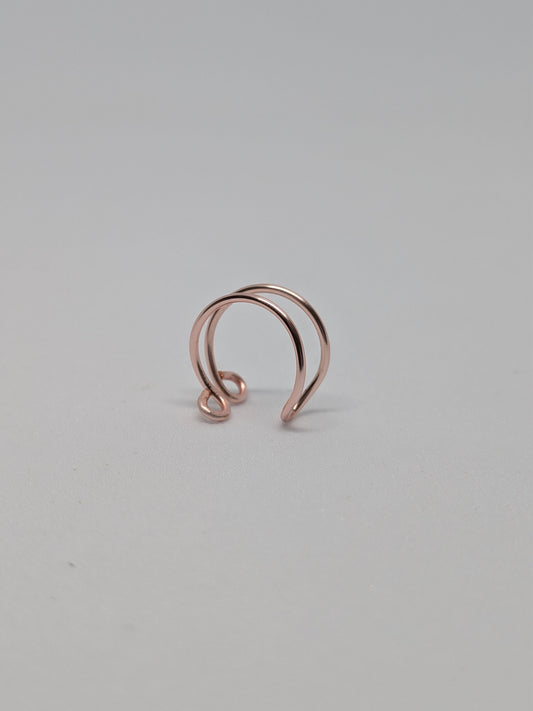 Earcuff 'TWO' in Rosegold