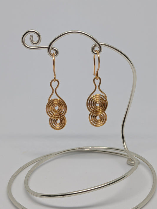 Doppelspiral-Ohrringe in Gold