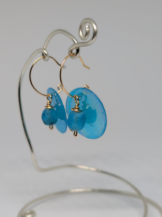 Sommerliche Hoops mit Muschel und Glas
